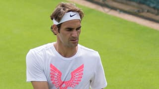 Roger Federer trainiert in Wimbledon 