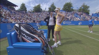 Wozniacki beim Physio.