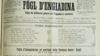 Fögl d'Engiadina cun in artitgel su da l'inauguraziun da la nova lingia