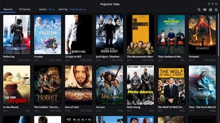 Die Oberfläche des Streaming-Dienstes Popcorn Time mit Titelbildern der angebotenen Filme.