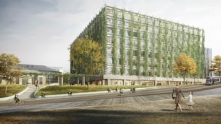 Das neue Universitätsspital Zürich soll eine begründete Fassade erhalten.