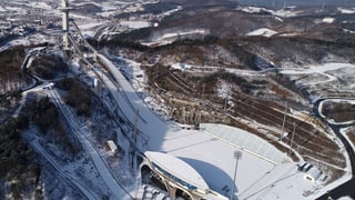 Die Skisprung-Anlage in Pyeongchang