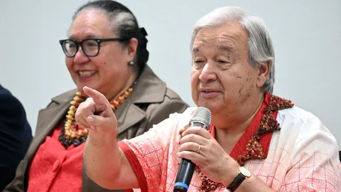 UN-Generalsekretär António Guterres bei einem Besuch im pazifischen Inselstaat Tonga 