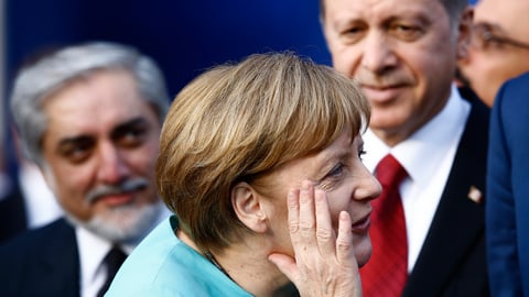 Deutsche Bundeskanzlerin Angela Merkel und der türkische Präsident Erdogan.