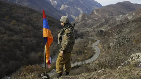 Armenischer Soldat in der Konfliktregion Bergkarabach.