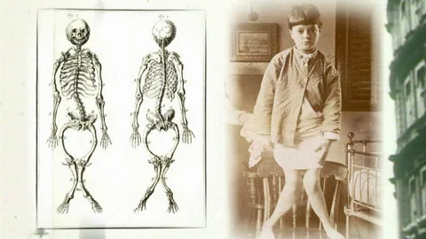 Zeichnung eines verformten Skeletts