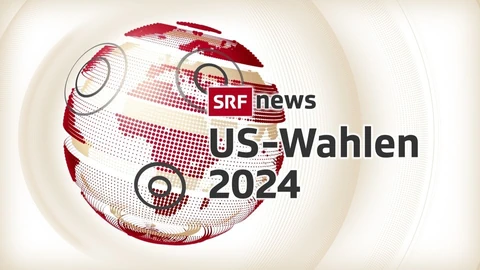 SRF News US-Wahlen 2024 Grafik mit Weltkugel.