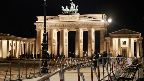 Absperrgitter vor dem Brandenburger Tor