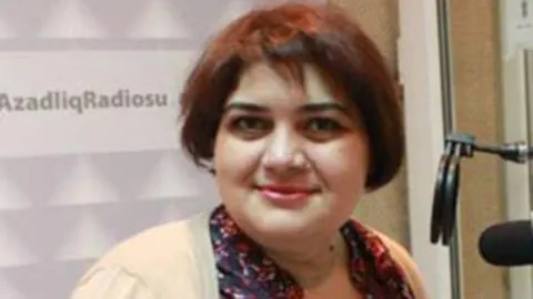 Khadija Ismayilova, aufgenommen in ihrem Radiostudio.