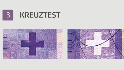 Schweizer Kreuz auf 1000er-Note