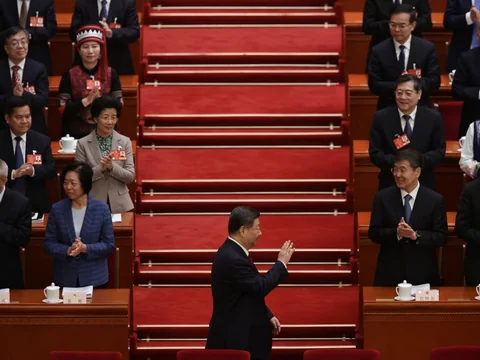 Chinas Präsident Xi Jinping bei der Eröffungszeremonie des Volkskongresses.