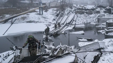 Ukrainische Soldaten auf dem Rückweg von der Front in Bachmut (29. Januar).