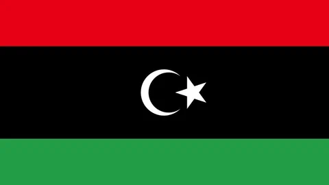 Libysche Flagge mit Halbmond und Stern