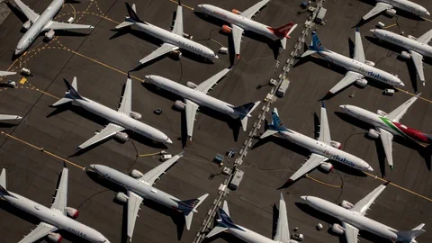 Gegroundete Maschinen des Typs Boeing 737 MAX im Juli 2019 in Seattle.