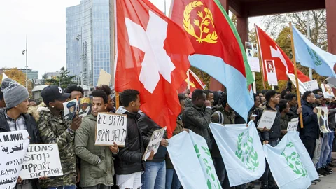 Proteste in Genf vor dem UNO-Standort.