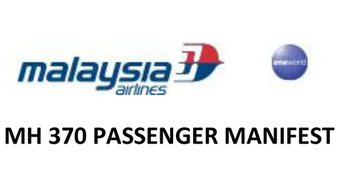 Bild der Kopfzeile auf der Passagierliste von Malaysia Airlines.