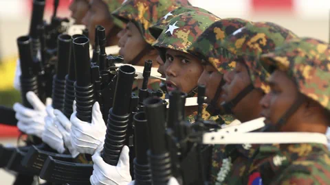 Militärparade in Myanmar, März 2023.