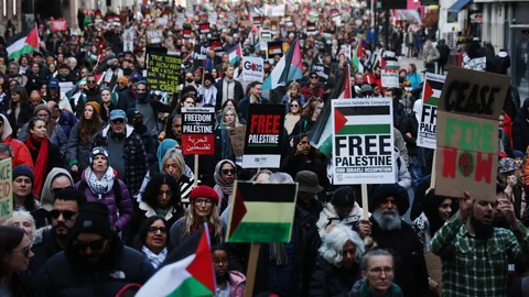 Protest in den Strassen Londons.