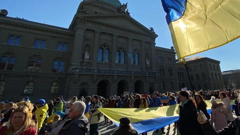 Demonstration auf dem Bundesplatz in Bern.