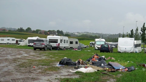 Wohnwagen auf einem Platz