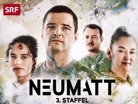 Poster der dritten Staffel von Neumatt mit vier Personen.