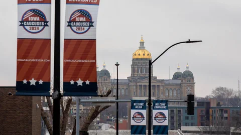 Blick auf das Gebäude des Iowa State Capitol in Des Moines, Iowa.