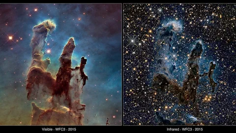 Zwei verschiedene Aufnahmen der Pillars of Creation