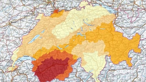 Die Erdbebenzonen der Schweiz.