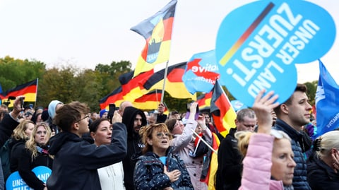 AfD-Unterstützer bei einer Demo.