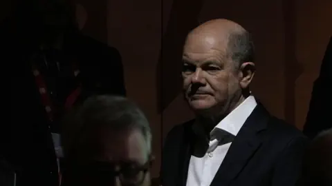 Olaf Scholz am 2.3.2024 am Parteikongress der europäischen Sozialdemokraten in Rom. 