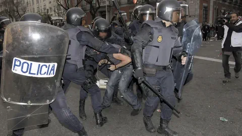 Polizisten in Madrid im Einsatz