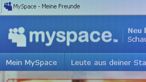 Bildschirmfoto einer Internetseite mit dem Logo «myspace»