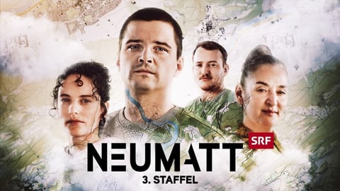 Plakat für die dritte Staffel von Neumatt mit vier Personen.