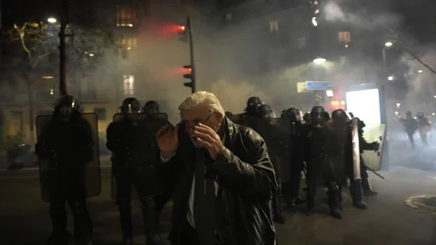 Protest gegen die Rentenreform in Paris, 18. März 2021.