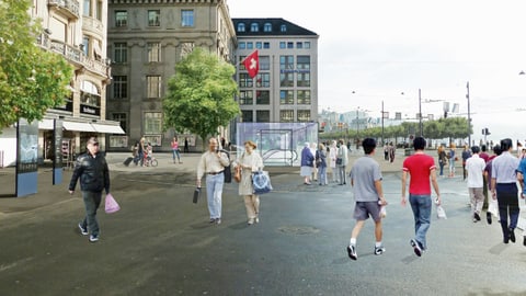 Visualisierung einer Metrostation beim Schwanenplatz Luzern.