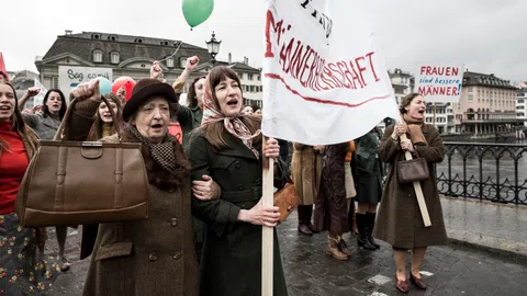 Protestierende Frauen 1971.