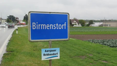 Die Ortstafel Birmenstorf