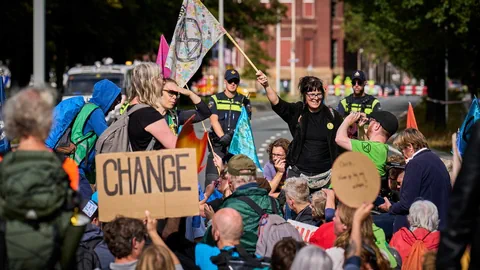 Klimakleber in Den Haag.