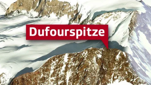 Dufourspitze aus der Luft gesehen