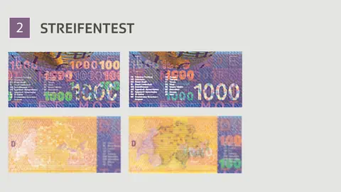 Streifen auf 1000er-Note