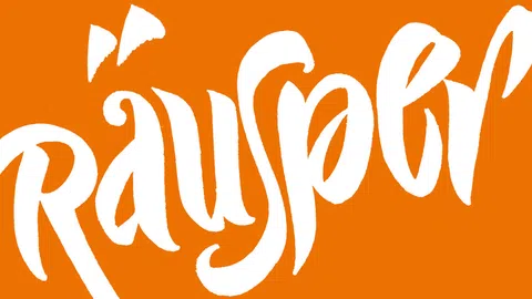 Weisse Schrift auf orangem Hintergrund: «Räusper»