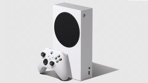 Eine Xbox Series S mit Controller