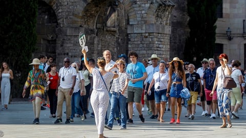 Touristen in Barcelona.