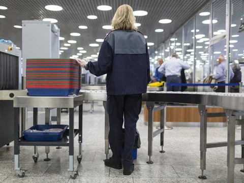 Sicherheitskontrolle am Flughafen Zürich.