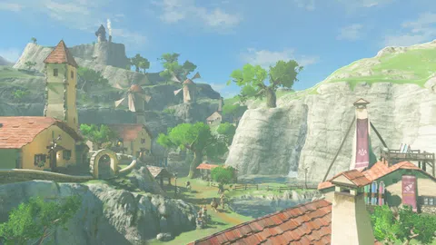 Ein Blick über Hyrule, das Land in dem Link und Zelda zu Hause sind.