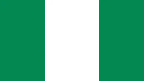 Grün-weiss-grüne Flagge von Nigeria.