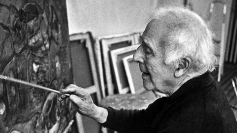 Marc Chagall in seinem Atelier