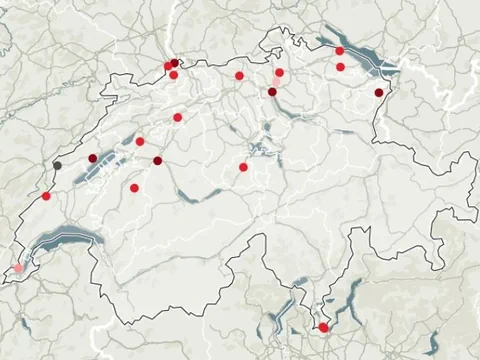 Schweizer Karte mit Bundesasylzentren.