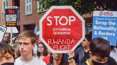 Protesten in London. 