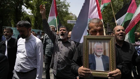 Anti-israelische Proteste in Teheran nach der Tötung des Hamas-Anführers.